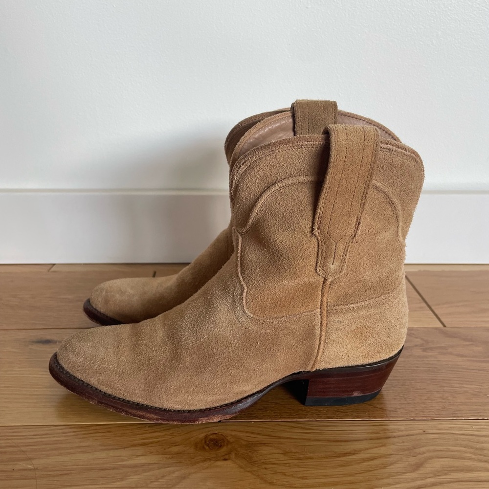 Tecovas Light Brown Suede Ankle Booties